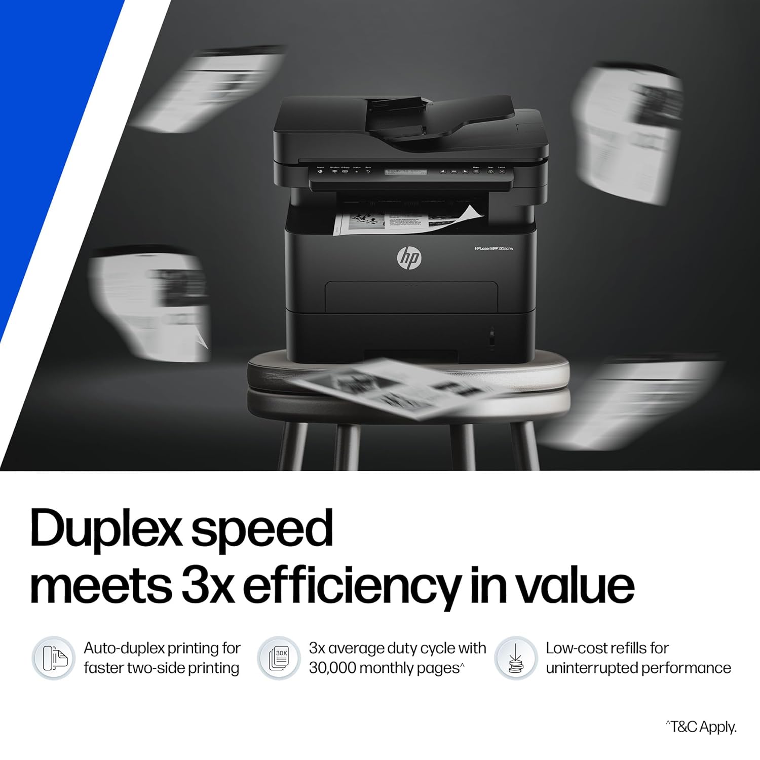 HP 323sdnw Auto Duplex WiFi Laser Printer (New Launch) with ADF, Print Scan Copy, LCD Display, 30 PPM, 256 MB Memory, BlackHP 323sdnw Auto Duplex WiFi Laser Printer (New Launch) with ADF, Print Scan Copy, LCD Display, 30 PPM, 256 MB Memory, Black