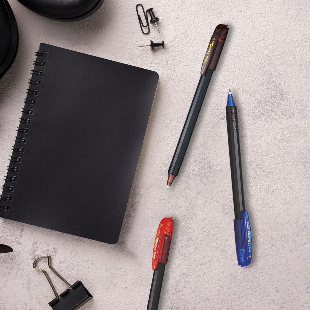 Pentel Energel 0.7mm Metal Tip Roller Gel Pen Set - Pack of 12 (Multicolour)