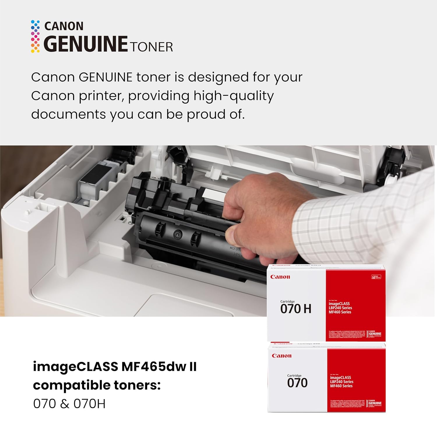 Canon imageCLASS MF465dw II Wireless Monochrome Laser Printer for Duplex Printing, White – Home Office, Small Office Printer with Print/Copy/Scan/Fax, 3 Year Limited Warranty, 42 PPM