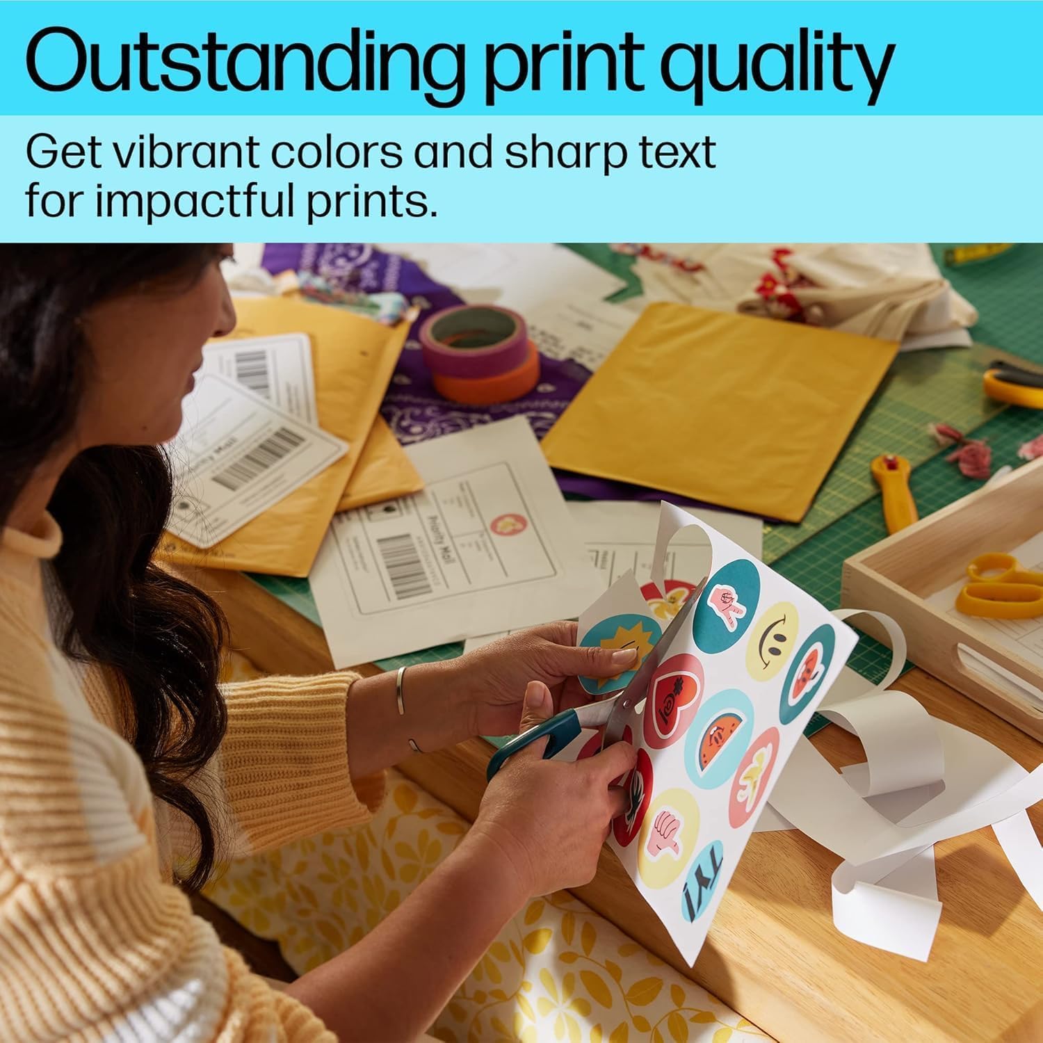 H P Smart Tank 525 All in one Colour Printer (Upto 6000 Black and 6000 Colour Pages Included in The Box). - Print, Scan & Copy for Office/Home