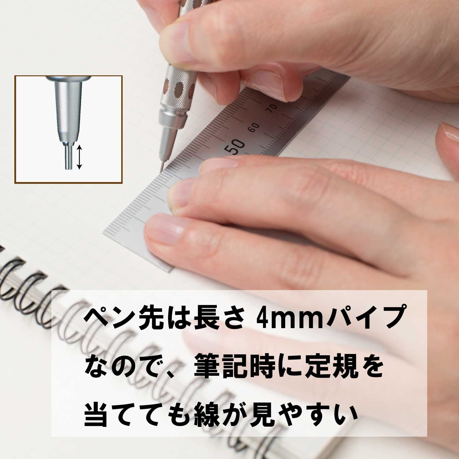 Pentel GraphGear 1000 0.3 Mm Mechanical Drafting Pencil | Metal Clip With Retractable Mechanism | Dual Metal & Rubber Grip | Pack Of 1 | Silver & Brown (PG1013)