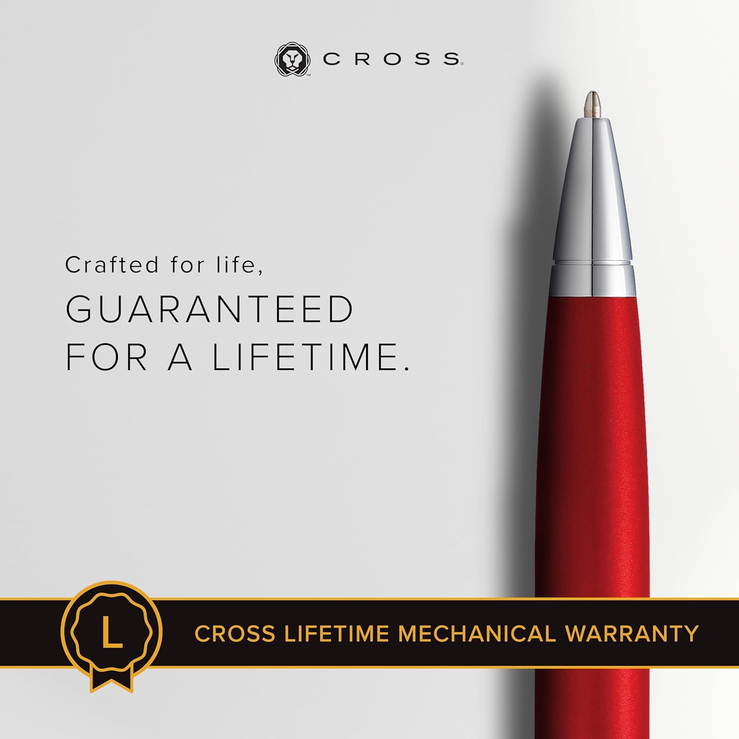 Cross Unisex Lacquer Metallic Ballpoint Pen (Red_Free Size)