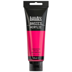 LIQUITEX BASICS ACRYLIC COLOUR - TUBE OF 118 ML - FLUORESCENT PINK (987)