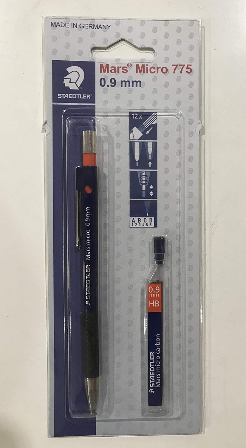 Staedtler Mars micro Mechanical pencil for writing, drawing & drafting in 0.9 mm with 1 pack of leads