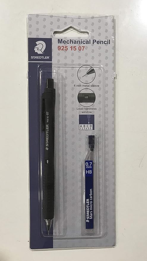 Staedtler Mechanical pencil 925 15 for writing, drawing & drafting in 0.7 mm with 1 pack of leads