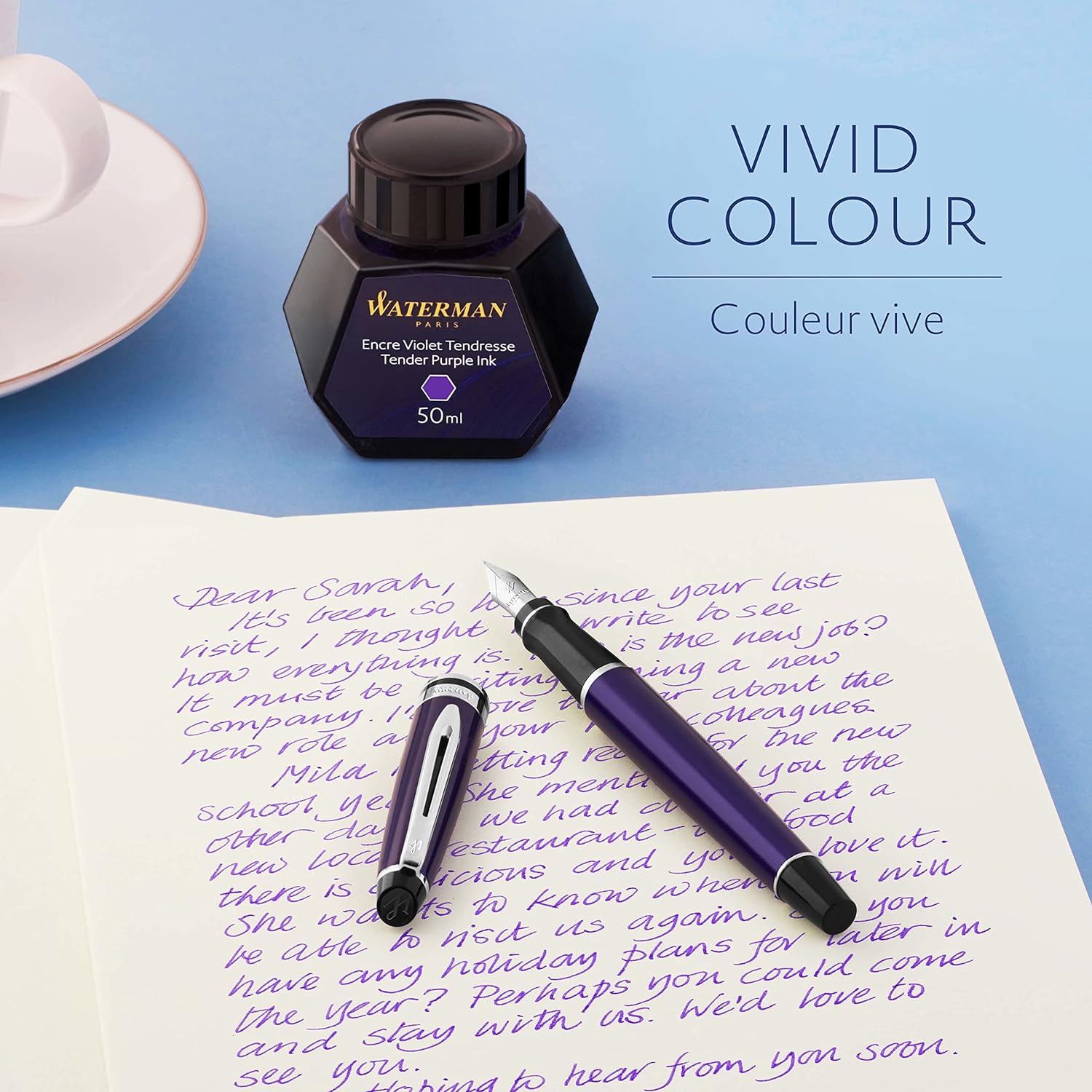 WATERMAN Liquid Ink for Fountain Pens, 50 ml, Tender Purple