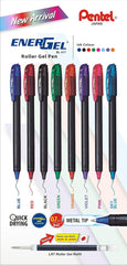 Pentel Energel 0.7Mm Roller Gel Pen | Quick Dry Ink For Smudge-Free Writing | Lightweight Gel Pen For Smooth Writing Experience | Set Of 8 Shades (Bl417), Multi-coloured, Multi