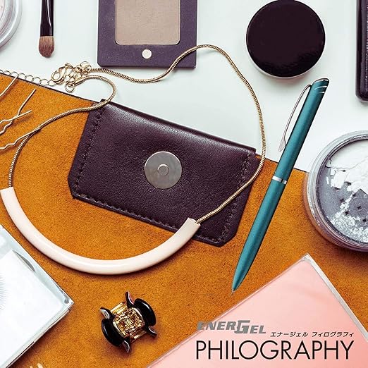 Pentel Gel Ink Ballpoint Pen Ener Gel Philography BLN2005S 05 Turquoise Blue Axis