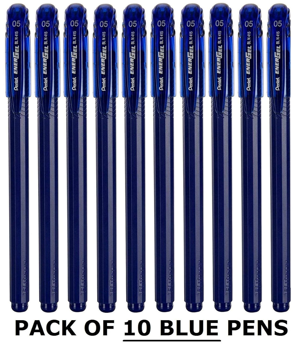 Pentel Energel 0.5 Roller Ball Pen Set - Pack of 10 (Blue)