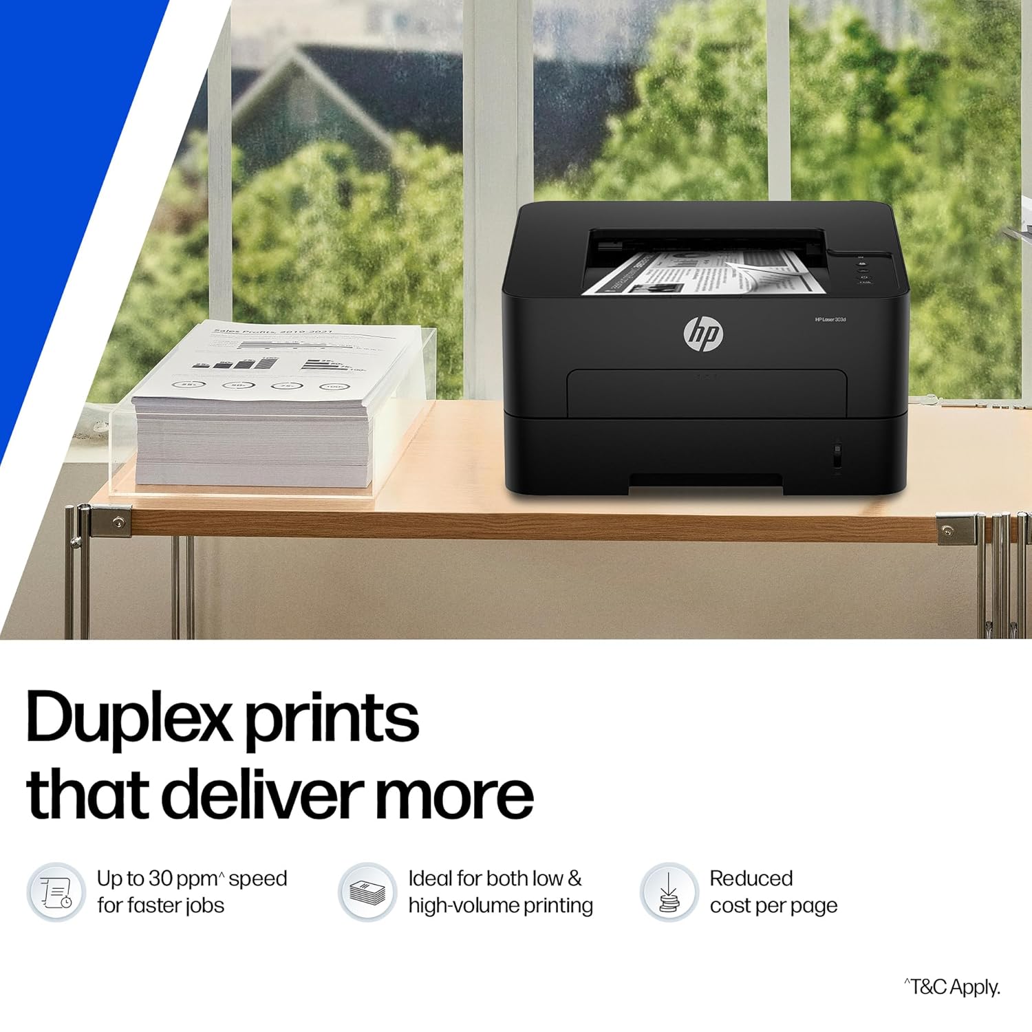 HP 303d Auto Duplex Laser Printer (New Launch), 30 PPM, 256 MB Memory, USB 2.0, Black