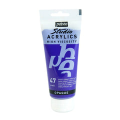 PEBEO HIGH VISCOSITY STUDIO ACRYLICS - DARK COBALT VIOLET HUE (47) - TUBE OF 100 ML