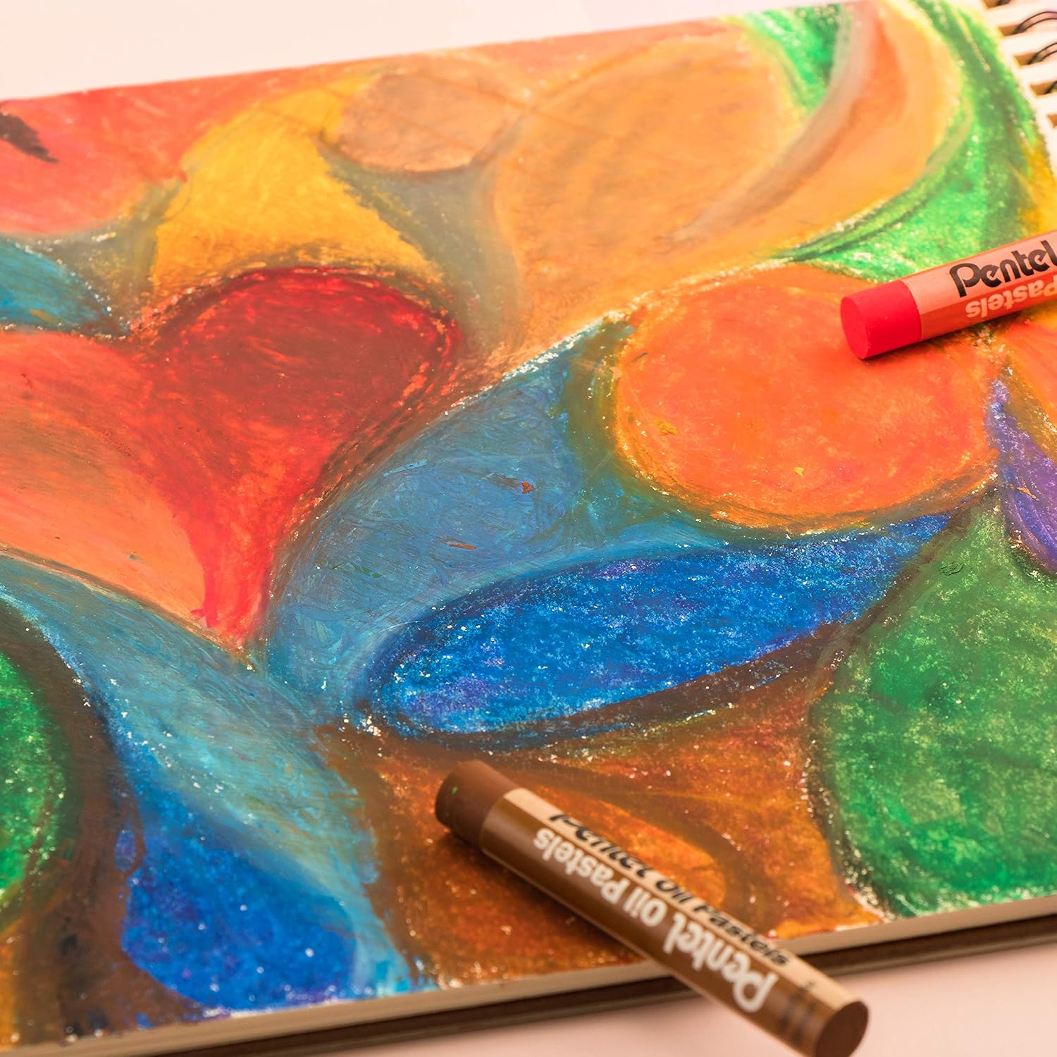 Pentel Arts Water Proof Oil Pastel|Set of 50 Vibrant Shades Soft Oil Pastel Crayons|Bright&Smooth Drawing Sticks|Easy Blendable Oil Pastel Kit for Artist&Kids (Phn50)|Multicolor