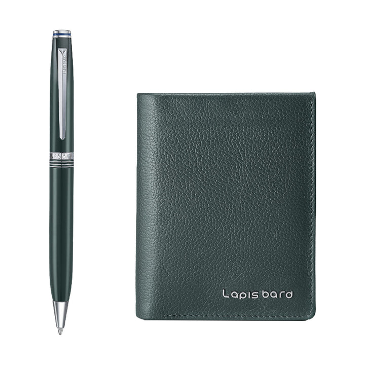 Lapis Bard Gift Set - Contemporary Verdant Ball Pen with Verdant Dual Compartment Wallet Regular price