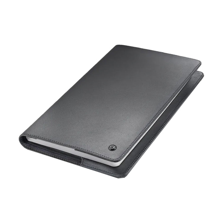 Lapis Bard Gift Set - Torque Matte Black Ball Pen with Ducorium Graphite Leather Notebook