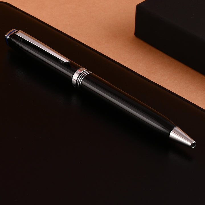 Lapis Bard Gift Set - Contemporary Black Ball Pen with Mayfair Leather Notebook