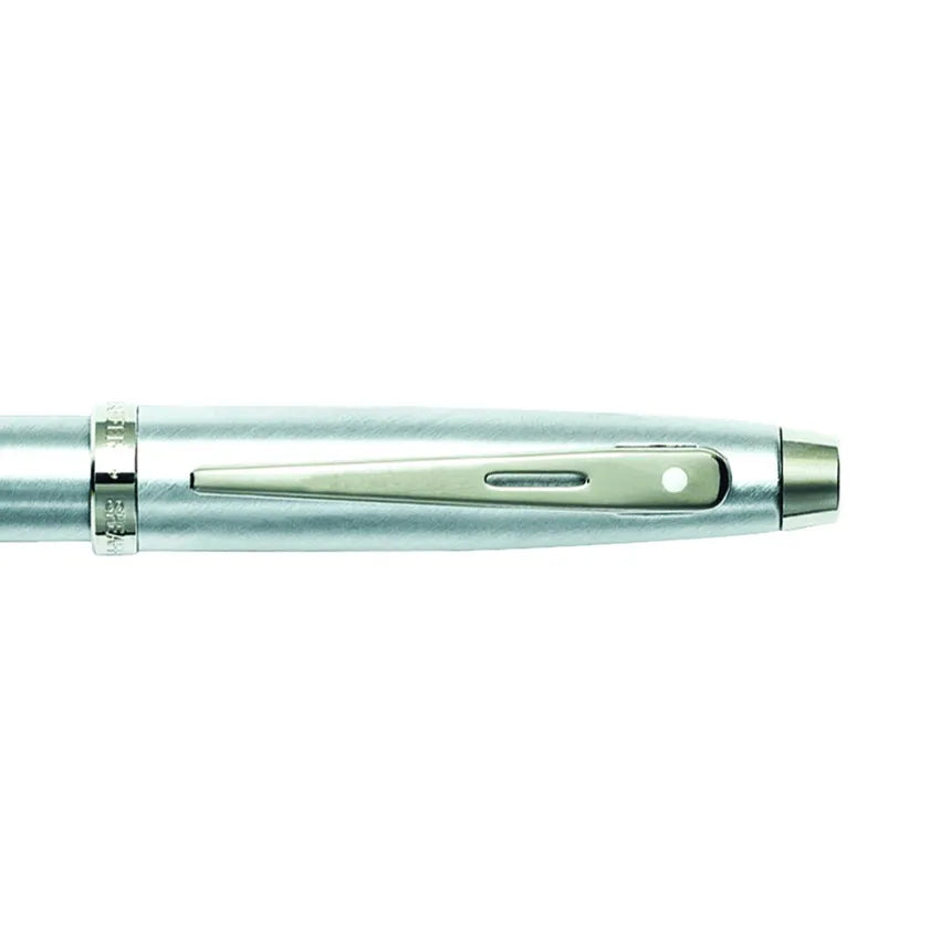 Sheaffer Gift 100 Fountain Pen (Fine) Brushed Chrome with Chrome-Plated Trim