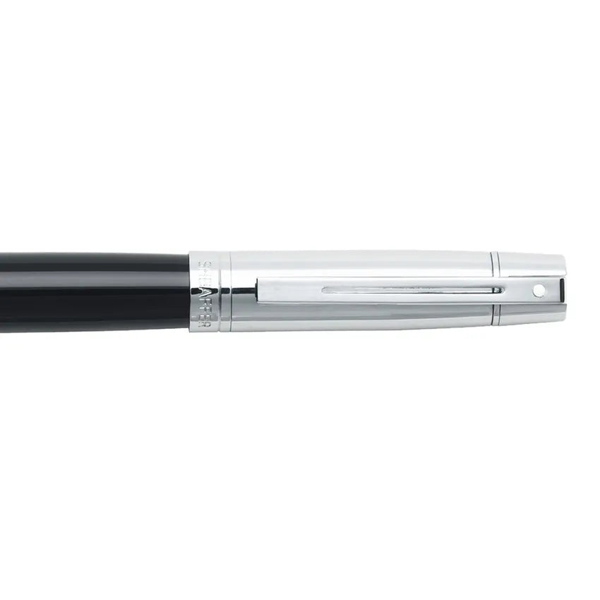 Sheaffer Gift 300 Fountain Pen (Fine) Glossy Black and Chrome with Chrome-Plated Trim