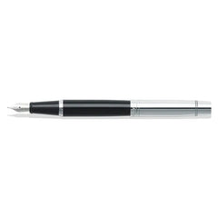 Sheaffer Gift 300 Fountain Pen (Fine) Glossy Black and Chrome with Chrome-Plated Trim