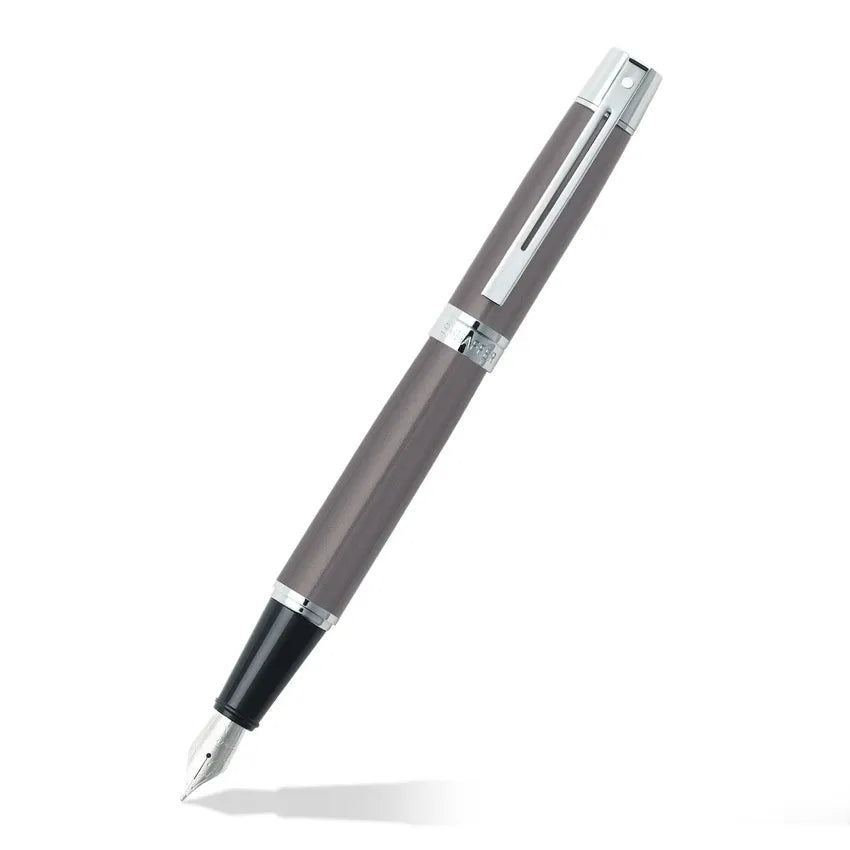 Sheaffer Gift 300 Fountain Pen (Fine) Metallic Grey With Chrome Trim