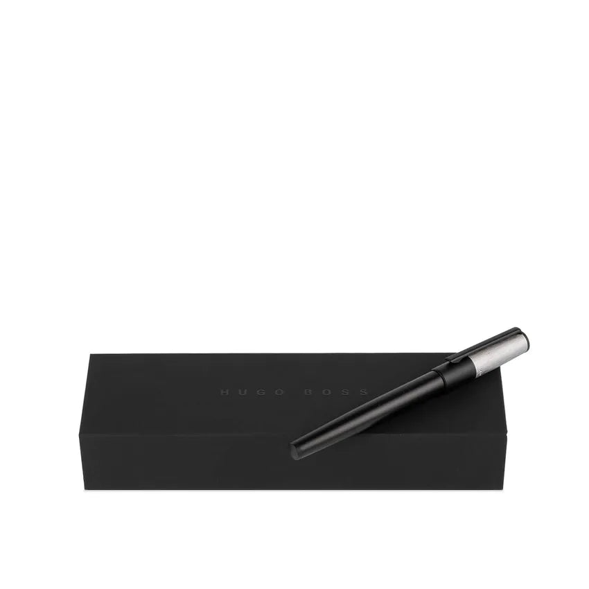 Hugo Boss Gear Minimal Rollerball Pen - Black And Chrome