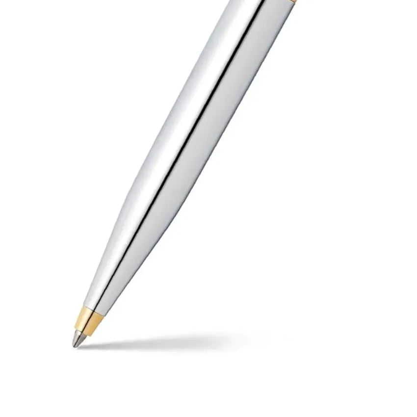 Sheaffer Gift Set VFM Ballpoint Pen with A6 Notebook Polished Chrome with Gold Trims