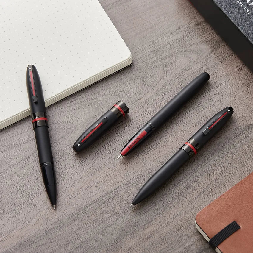 Sheaffer 9108 Icon Rollerball Pen - Matte Black with Glossy Black PVD Trim