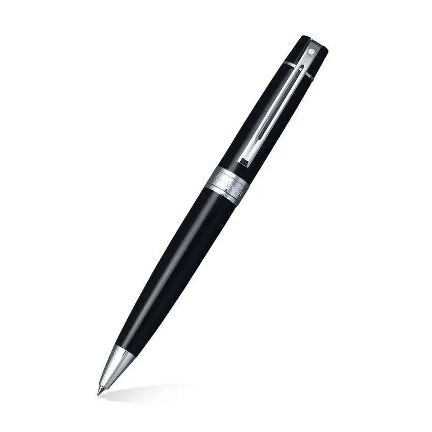 Sheaffer Gift Set 300 Ballpoint Pen with Credit Card Holder Glossy Black with Chrome Trims