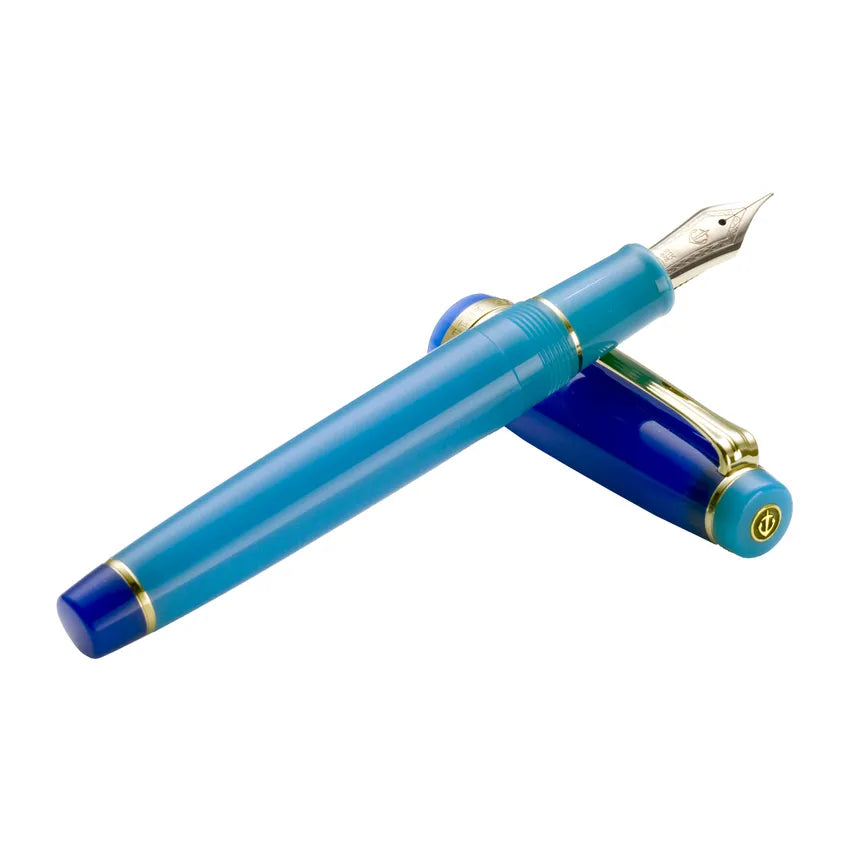Sailor Professional Gear Quasar Fountain Pen (21K Broad) - Blue With Gold Trims