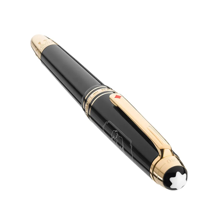 Montblanc 128472 Meisterstück Classique 'Around The World In 80 Days' Fountain Pen (14K Medium) - Anthracite With Gold Trims