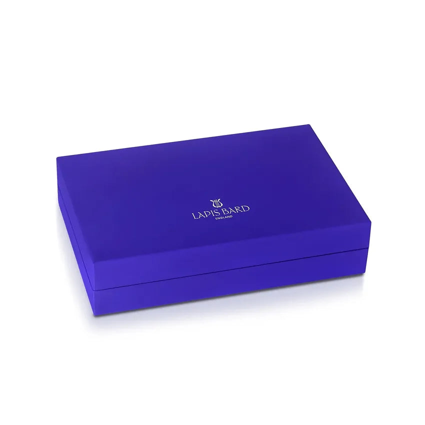 Lapis Bard Contemporary Torque Ballpoint Pen - Blue with Gold Trims