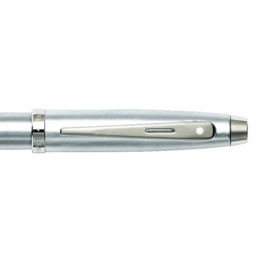 Sheaffer Gift 100 Fountain Pen (Fine) Brushed Chrome with Chrome-Plated Trim
