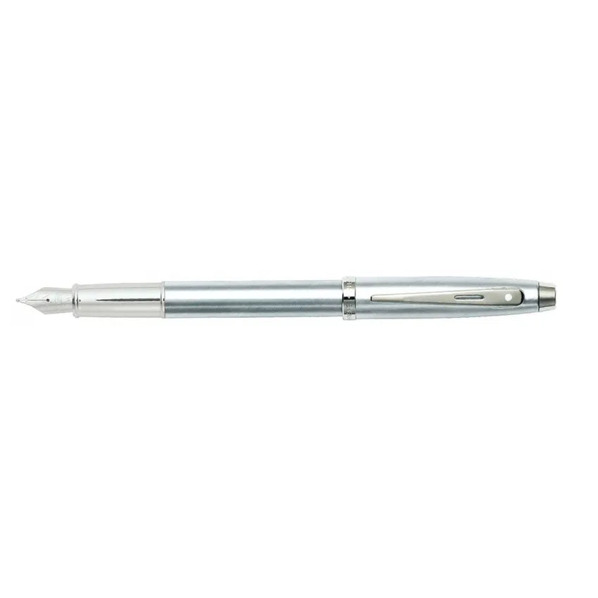 Sheaffer Gift 100 Fountain Pen (Fine) Brushed Chrome with Chrome-Plated Trim