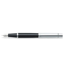 Sheaffer Gift 300 Fountain Pen (Fine) Glossy Black and Chrome with Chrome-Plated Trim