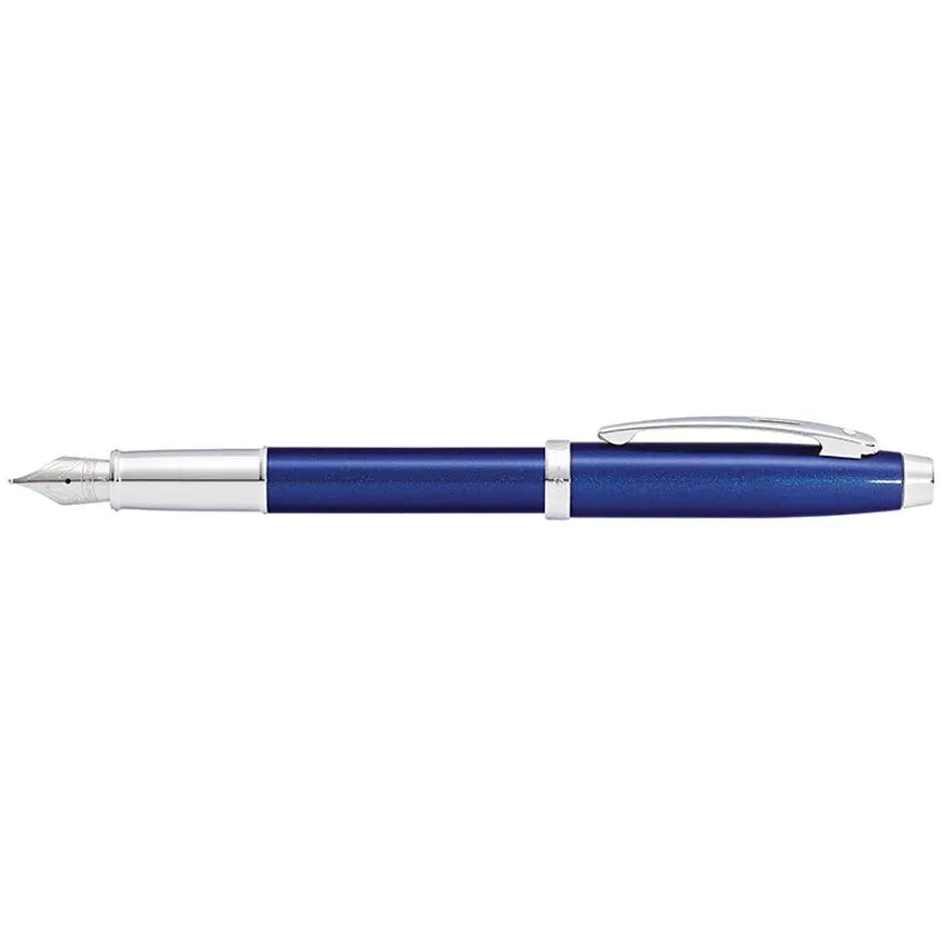 Sheaffer Gift 100 Fountain Pen (Medium) Glossy Blue with Chrome-Plated Trim