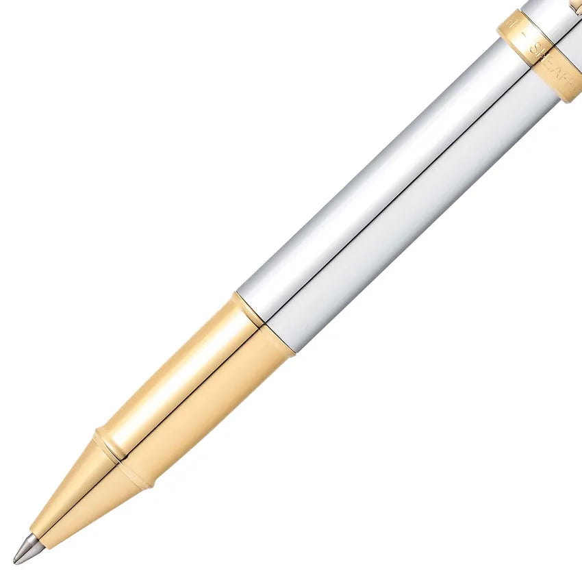 Sheaffer 9340 Gift 100 Rollerball Pen Bright Chrome with Gold Tone Trim