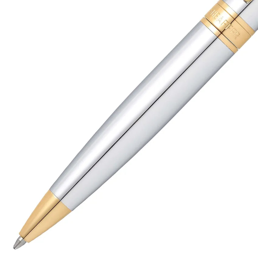 Sheaffer Gift 300 Ballpoint Pen Bright Chrome with Gold Tone Trim