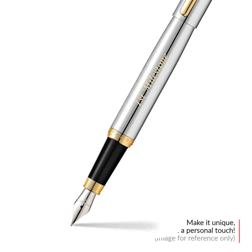 Sheaffer Gift 300 Ballpoint Pen Bright Chrome with Gold Tone Trim