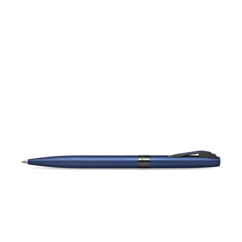 Sheaffer 9018 Reminder Lacquer Ballpoint Pen Matte Blue with Polished Black PVD Trim