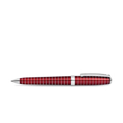 Sheaffer 9165 Prelude Lacquer Ballpoint Pen - Red with Chrome-Plated Horizontal Line Engravings and Trim
