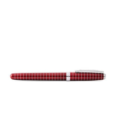 Sheaffer 9165 Prelude Lacquer Fountain Pen (Fine) - Red with Chrome-Plated Horizontal Engravings and Trim