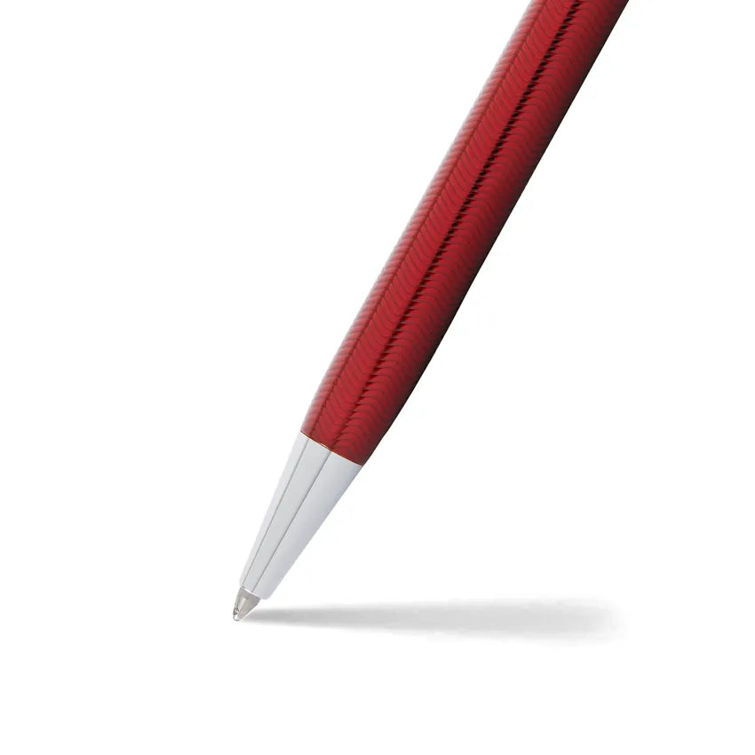 Sheaffer 9245 Intensity Engraved Translucent Lacquer Ballpoint Pen Red with Polished Black Trim