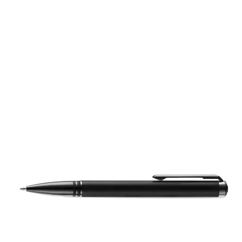 Lapis Bard Contemporary Torque Ballpoint Pen - Matte Black with Shiny Black Trim