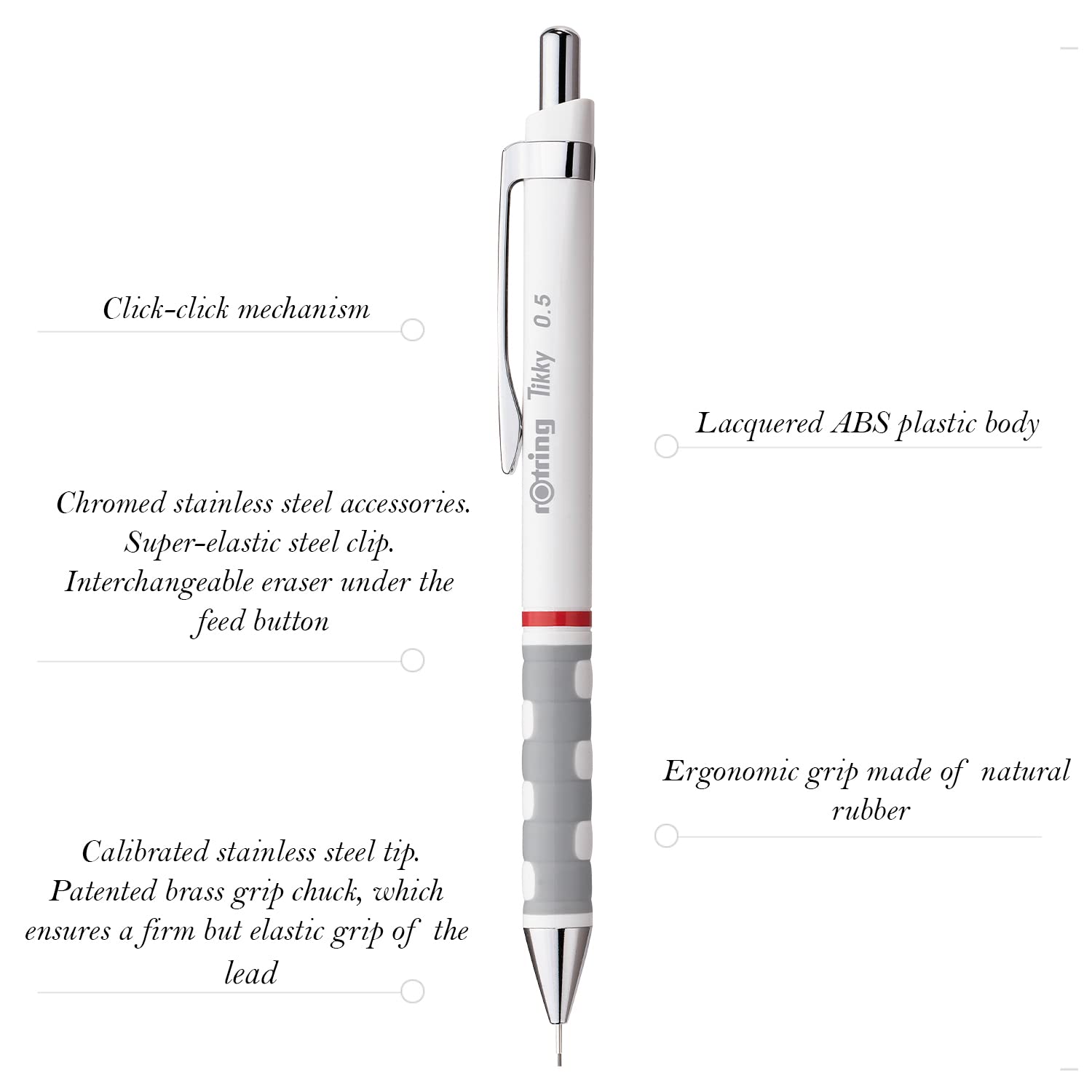 Rotring Tikky Mechanical Pencil - 0.5 mm - White